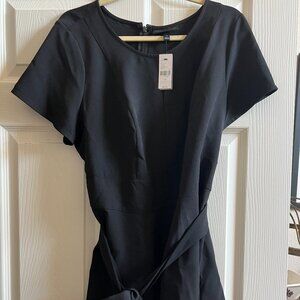 Peplum Waist Tie Blouse - black